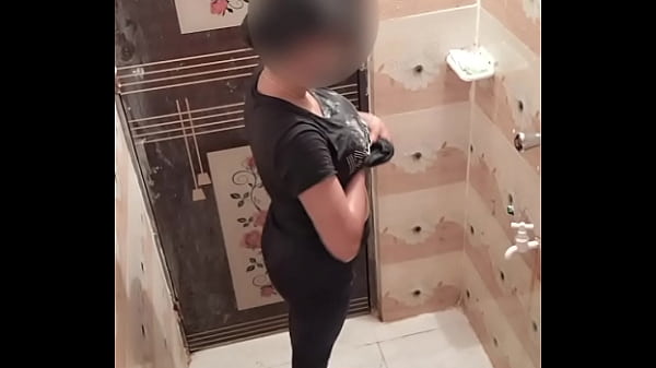 Bangladeshi Bhabi taking shower in bathroom