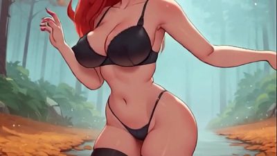 Latex Sexy Lingerie and Big Boobs Hard Nipples! Dance free