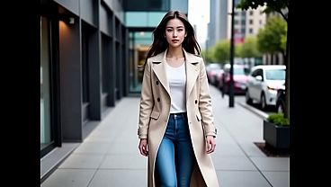 Asian office girl meet with her lover, Hardcore sex, romantic music (AI generated)