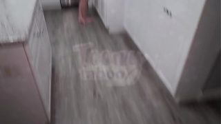 Caught On Our Bed Amber Angel Fingers Her Teen Pussy Before Creampie