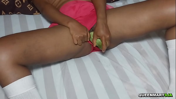 College girl needed a Gynecologist as big cucumber went deep inside pussy while masturbating