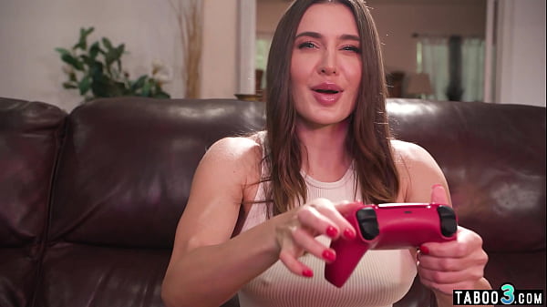 Hot brunette gamer MILF Ella Reese wants a wild ride on her lovers big cock