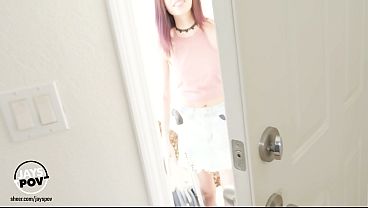 Beautiful Brunette Teen Newcomer Audrey Grace POV Casting Fuck