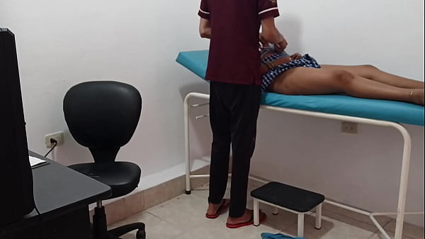 Doctor treats young patient and masturbates her with dildo – she ends up very horny alone