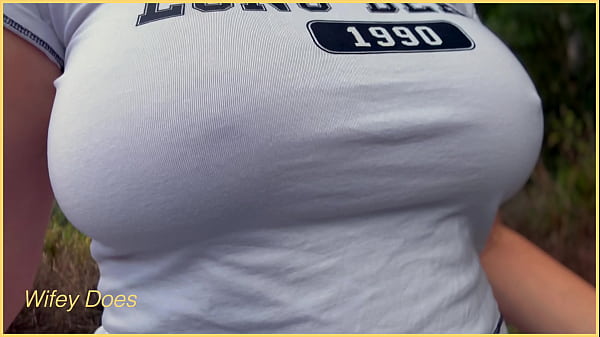 Wifey Is Braless in Public with Her Perfect Tits Flashed