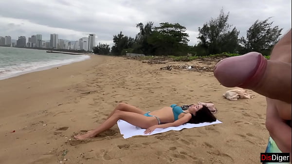 Babe Can I Cum On Your Tits? – Public Cock Flashing On The Beach