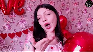 Blue-eyed brunette fucked hard in mouth and doggy style on Valentine’s day