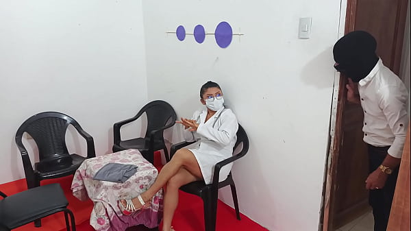 Horny female doctor fucks her patient in the hospital. Her tits bounce while fucking. THE FULL VIDEO IS PREMIUM.