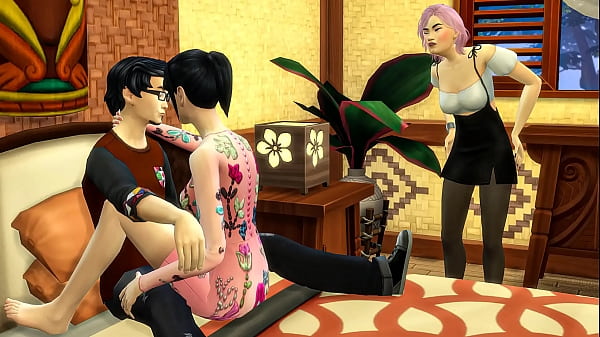 Japanese wife shares her husband with her best friend for his birthday – asian threesome