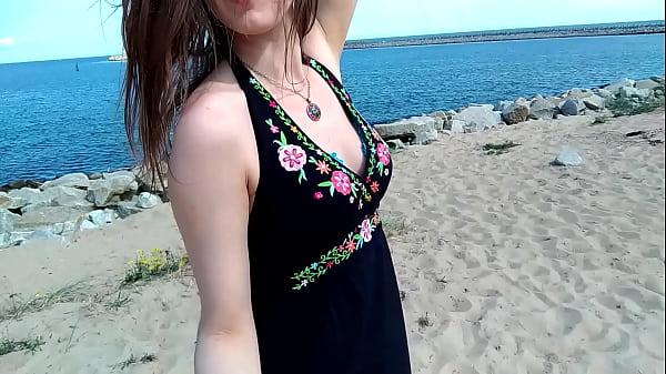 Squirt at crowded beach