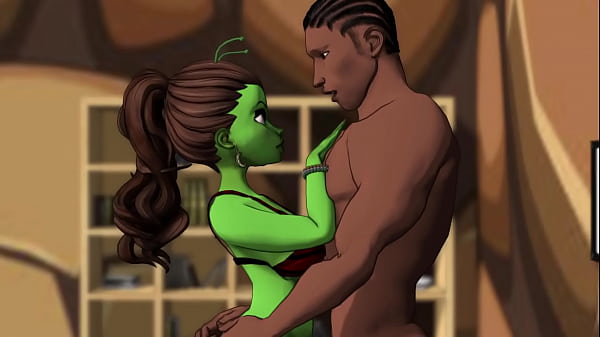 A sexy green skinned big booty alien steps through a portal for some bbc action – AI powered voices