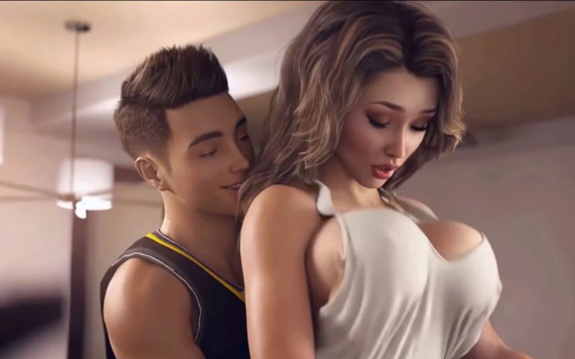 A Wife and Stepmother Real Fucking Boobs Massage in Kitchen