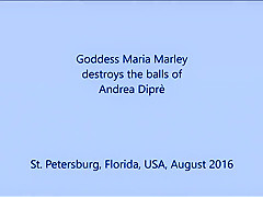 Ballbusting: Goddess Maria Marley destroys the testicles of Andrea Dipre