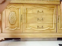 Black patent ballbusting boots