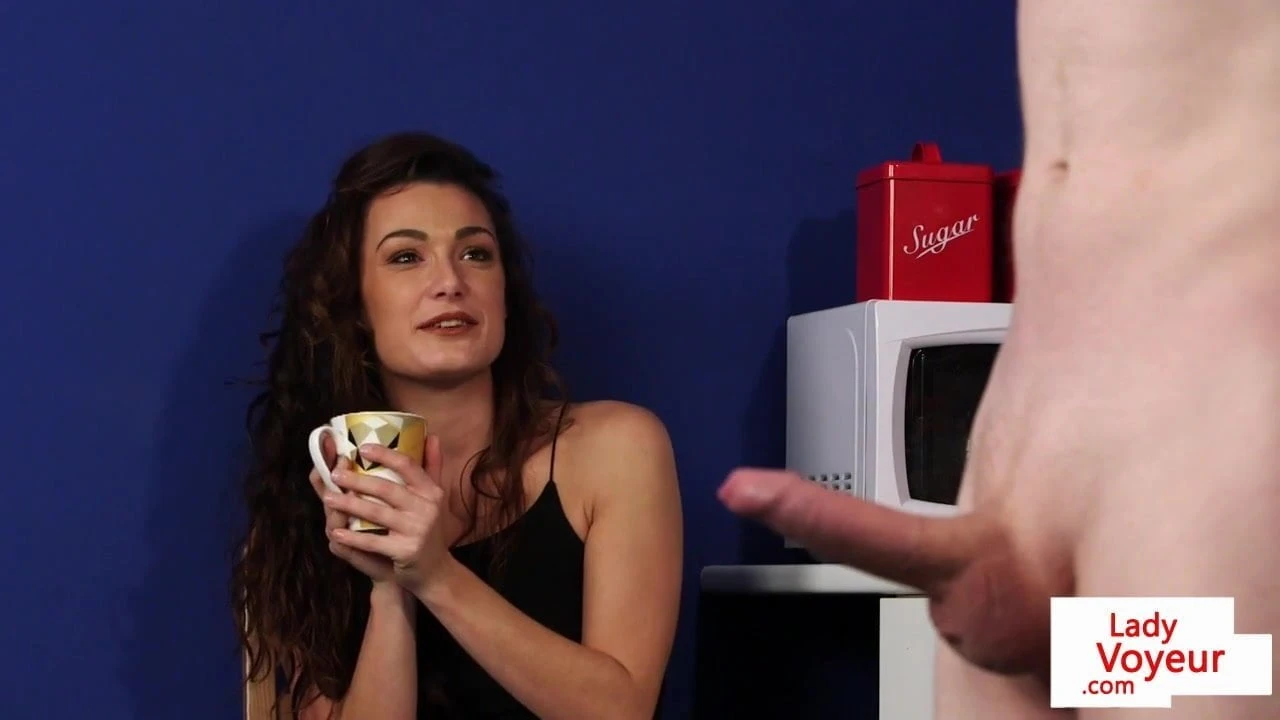 CFNM housewife instructs guy to jerkoff