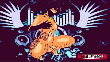 Delicious big booty TS Ashley Hunter’s cartoon visual remix Ai style