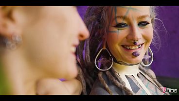 Double Latex Sluts Stretch Each Other Wide with Steel Dildo – ATP to Gape