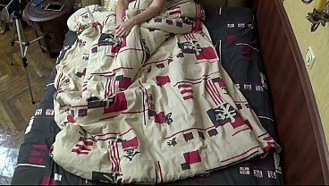 Homemade Handjob from my amateur wife in our bed