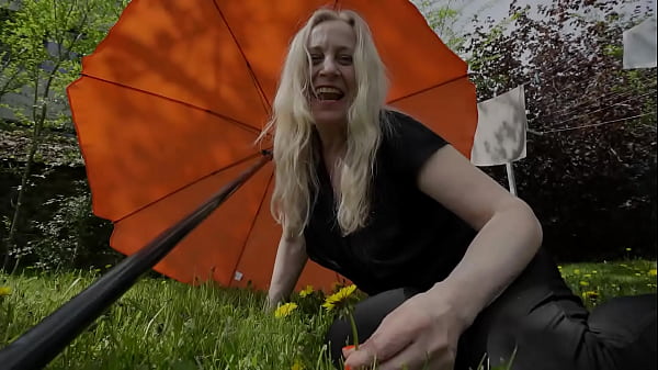 horny prolapse grandmom masturbating outdoor