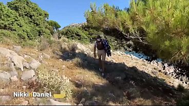 I met a sexy blonde on the beach with a gorgeous ass and we had passionate sex in the lagoon