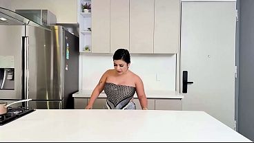 My horny Stepsister rides my dick after teasing me with her big tits! Intense Doggy Style