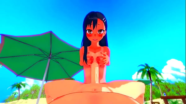 Nagatoro Fucks her man dry in Public Beach – Hentai 3d