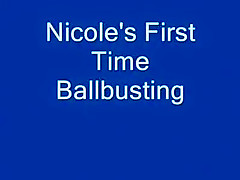 Sexy Slender Blonde Nicole Embarks On Her First Ballbusting