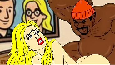 Wife Cheats on Her Husband and Fucks with a Black Guy. Cartoon Compilation