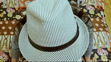 Amateur cock sucking and hard doggy from the girl in a hat