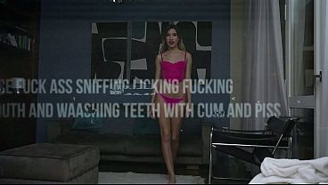 Ass sniff lick Face Fuck Puke Fuck and teeth washed with cum and piss