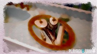 Beautiful petite tattooed teen model Junipr Keiko bathroom posing