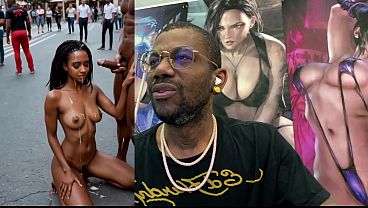 Beautiful Tan Tits Whore Getting Double Penetrated, Public Cum Covering An Ebony Slut, Cum Covered Milf, Tight Bald Pussy POV Dildo Fucking, AI Generated