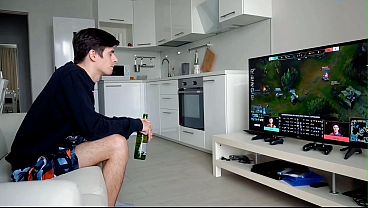 Hot cosplay sex getting fucked in front of the TV