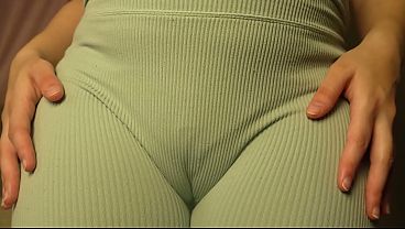 Indian Pregnant Stepmom camel toe pussy doing in blue leggings and masturbating then playing with her panties and big tits