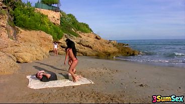 Julia’s Threesome Cock and Pussy Pleasure On The Beach