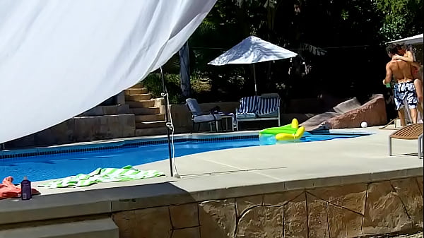 LEXI BLOOM Cute Petite Girl Tied Up Bondage and Fucked Poolside and Get Facial