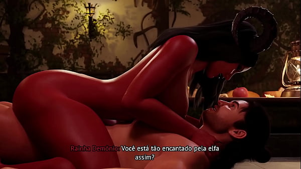 naughty demon sits nicely and gets cumshot on her face