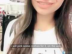 Safada no provador de roupas girl public changing room masturbation