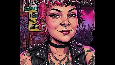 Una rica y caliente chica con tatuajes se masturba con su dildo hasta acabar