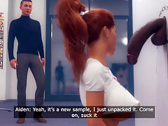 Unfaithful wife ravaged by salesman in shop as spouse observes in cartoon drama – 3D Cuckold story with cheating wife