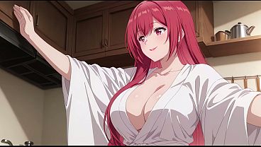 Stepson Came Home Early and Caught Dad’s Wife Cooking in a Tiny Robe. Kureha Enomoto Hentai Cosplay (AI-generated)